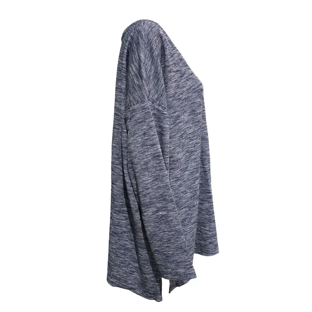 Isaac Mizrahi Live Blue Gray Space Dyed 3/4 Sleeve Top 2X NWOT